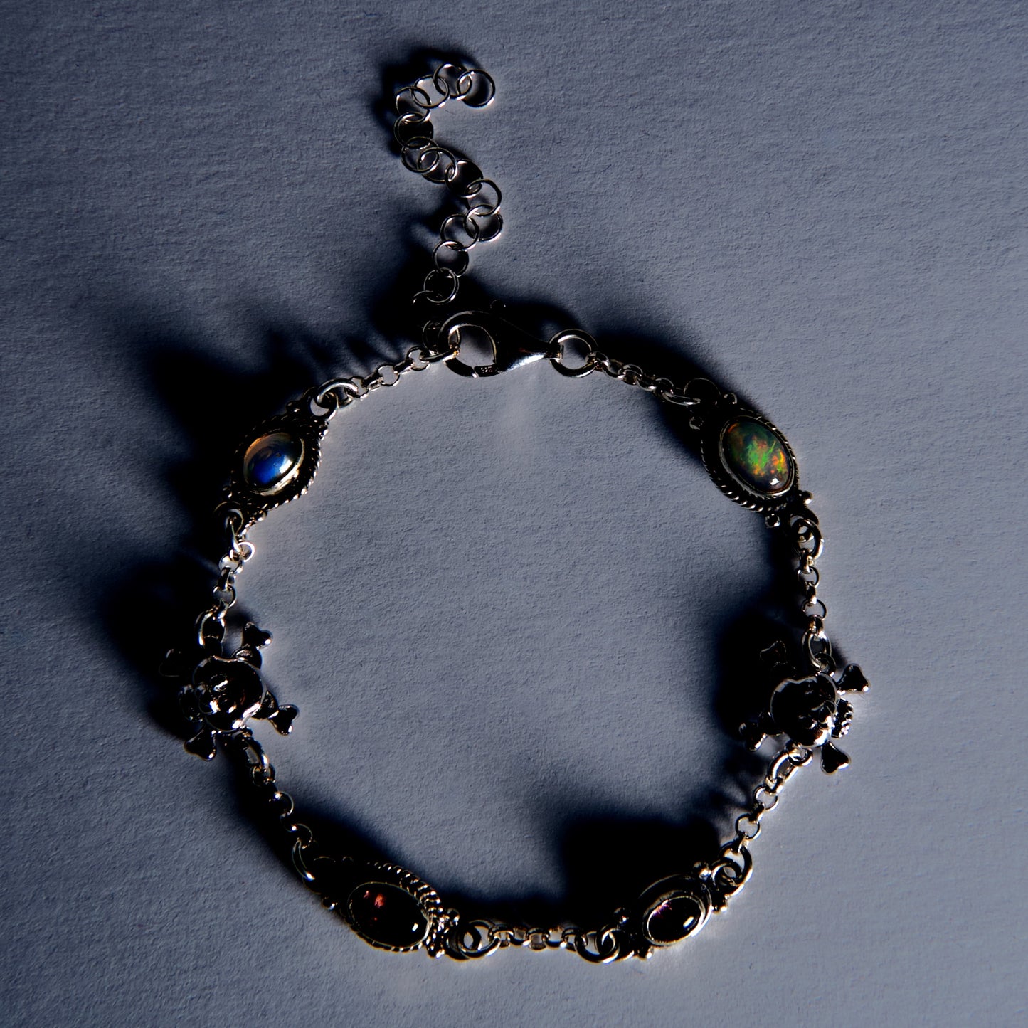 MIXED GEMSTONES SILVER BRACELET