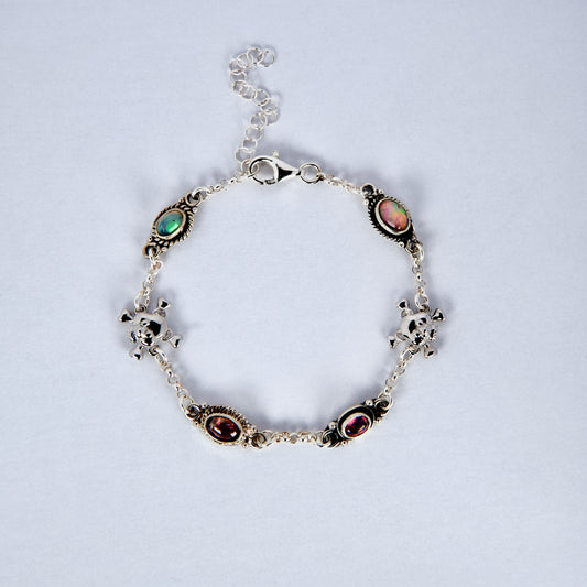MIXED GEMSTONES SILVER BRACELET
