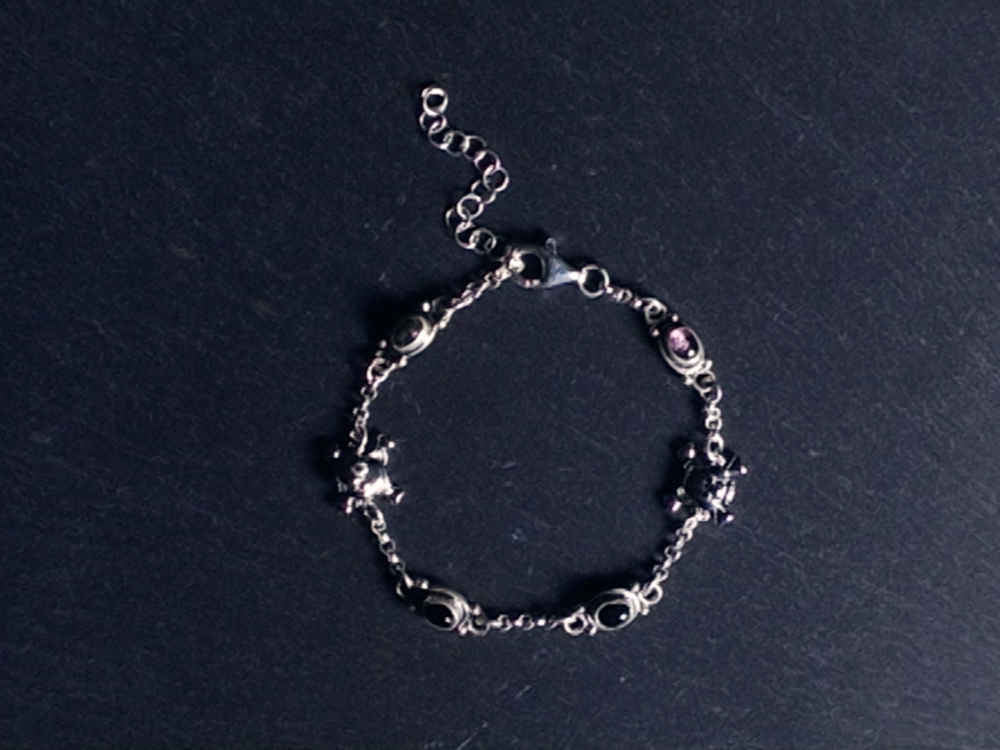 COLORED GEMSTONES SILVER BRACELET