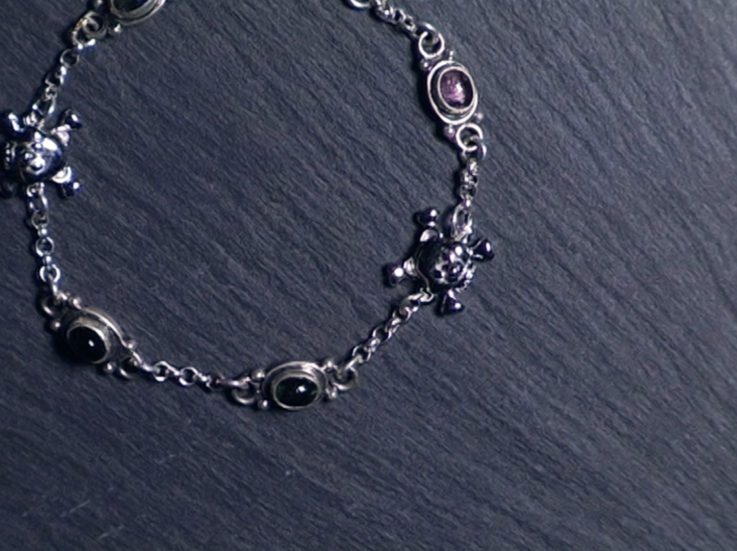 COLORED GEMSTONES SILVER BRACELET