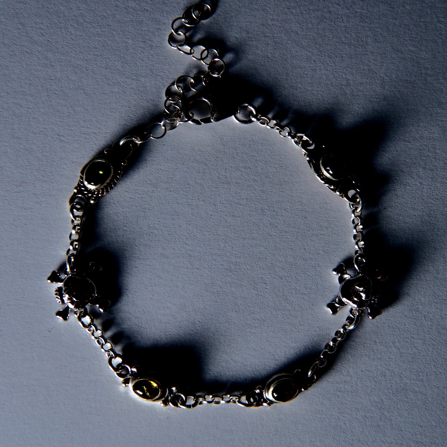 COLORED GEMSTONES SILVER BRACELET